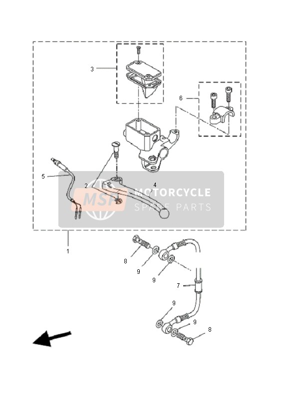 Yamaha YQ50 AEROX 2010 Rear Master Cylinder for a 2010 Yamaha YQ50 AEROX